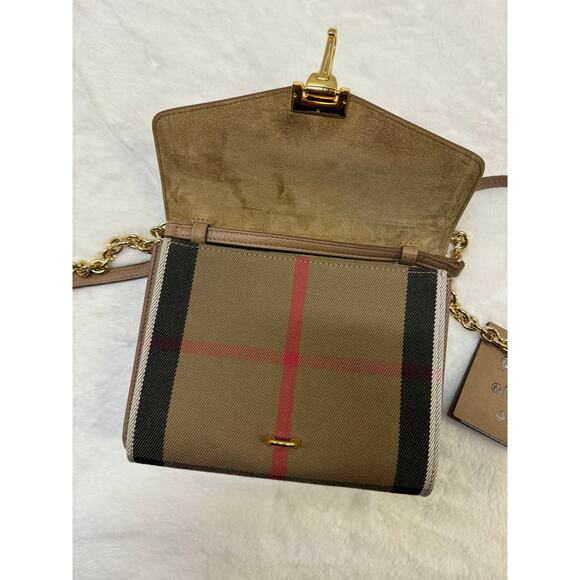 NWT BURBERRY BABY MACKEN DERBY LEATHER CROSSBODY BAG - Picture 6 of 7